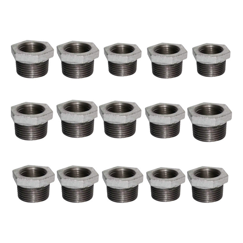 15 Pza Reducción Bushing 1/2 A 1/4 Acero Al Carbon