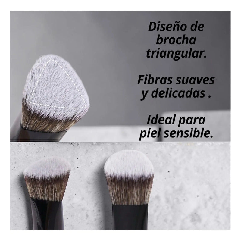Brochas Maange Para Maquillaje, Set 4 Piezas Negro