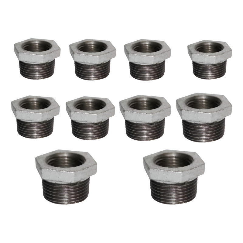 10 Pza Reducción Bushing 1/2 A 1/4 Acero Al Carbon