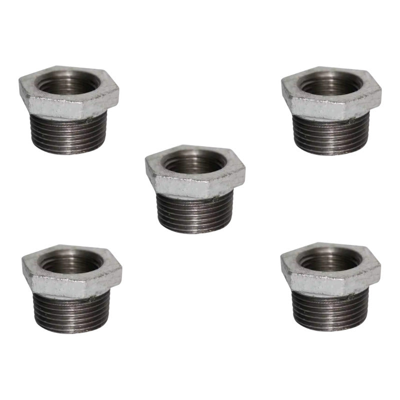 5 Pza Reducción Bushing 1/2 A 1/4 Acero Al Carbon