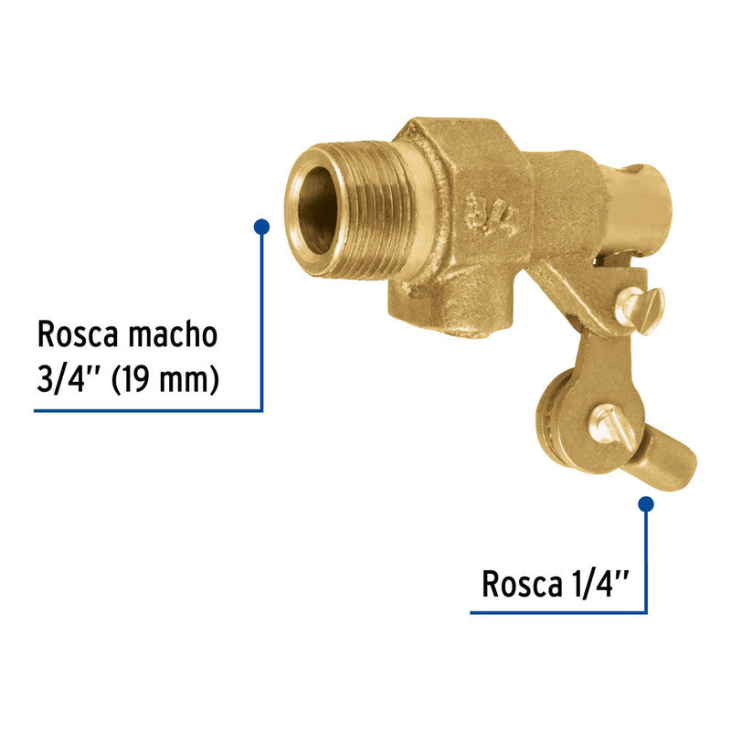 Válvula De Flotador De Latón 3/4' Reforzada Para Tinacos