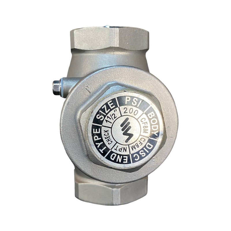 Valvula Check De 1-1/2 Acero Inoxidable