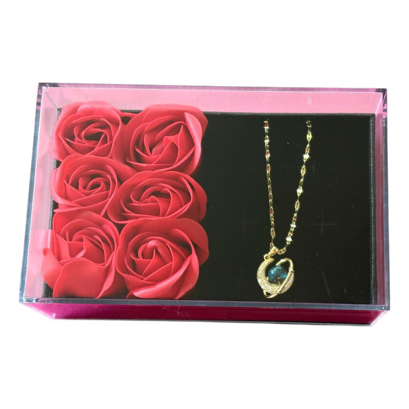 Set De Rosas Con Collar De Acero Inox.