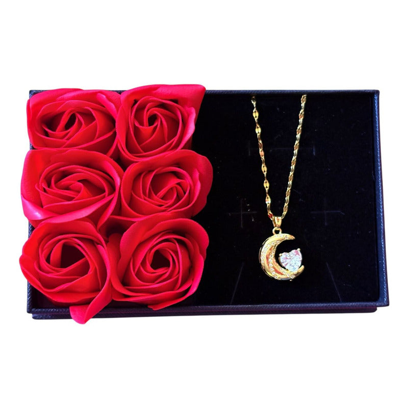 Set De Rosas Con Collar De Acero Inox.