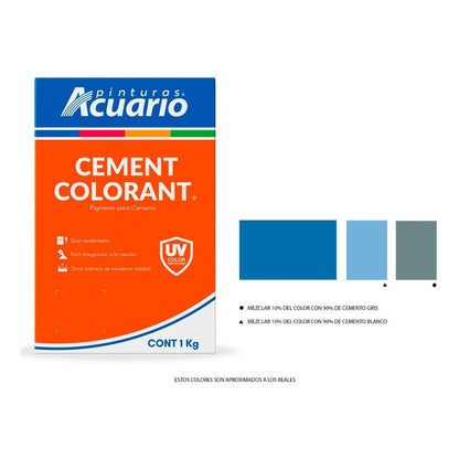 Color Para Cemento Turquesa 1kg Acuario Ca93610