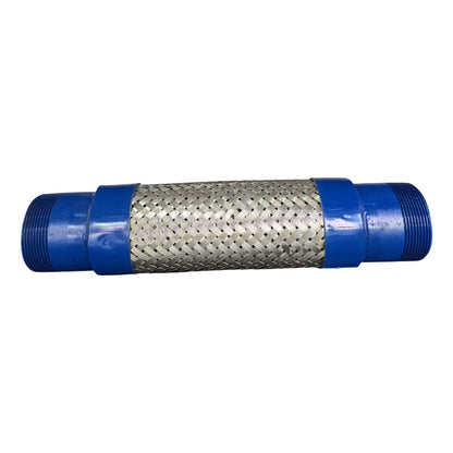 Manguera Metálica Flexible 2 PuLG X 30cm Con Niples Roscado Azul
