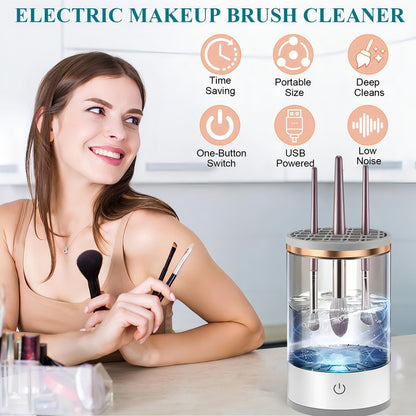 Limpiador Eléctrico Brochas Maquillaje Abigale Usb Portátil Automático Agua