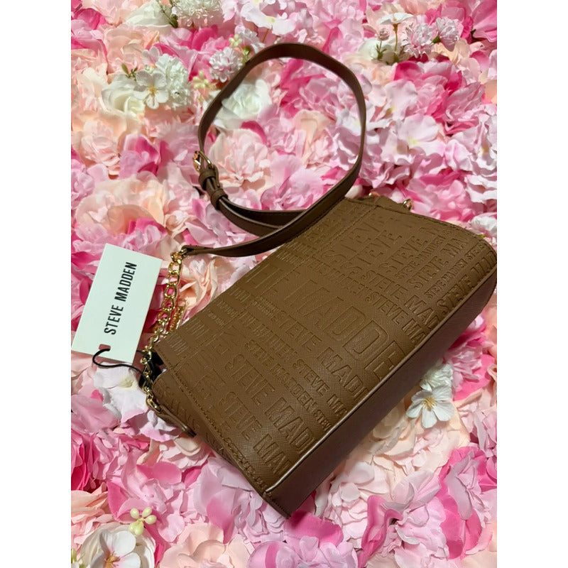 Bolso Steve Madden Cafe Cafe/dorado Letras Oro Oro/cafe
