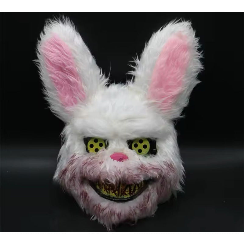 Máscara Led Conejo Malo Terror - Adolescentes Y Adulto Blanco Mascara Conejo De Terror Led