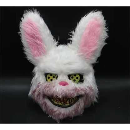 Máscara Led Conejo Malo Terror - Adolescentes Y Adulto Blanco Mascara Conejo De Terror Led