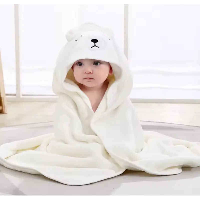 Toalla Para Bebé Confort Modelo 9988 Diseño Animalitos Blanco