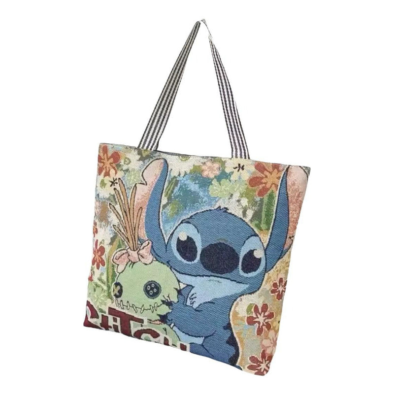 Bolso Grande De Stich Azul Y Verde