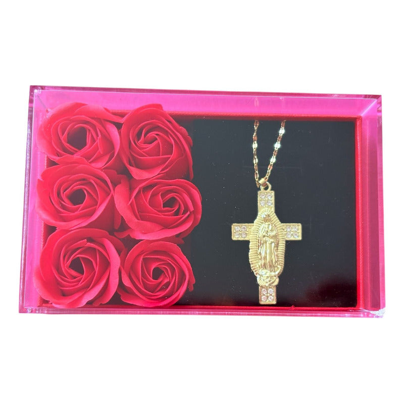 Set De Rosas Con Collar De Acero Inox.