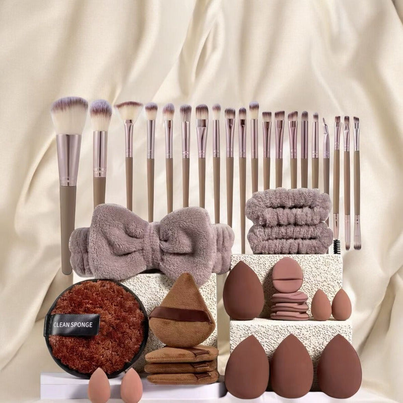 Set De 20 Brochas De Maquillaje Markeup Modelo Marrón