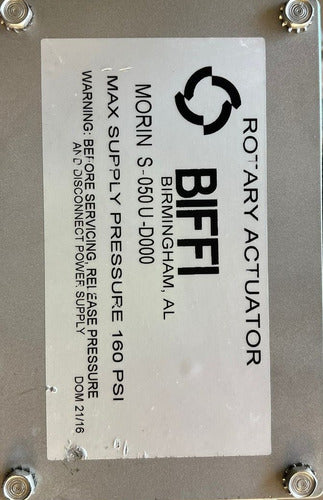 Actuador Rotatico 160 Psi Biffi S-050 U-d000 Nuevo Sin Caja