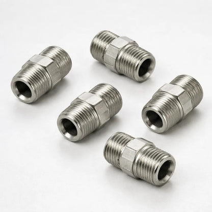 5 Pza Adaptador Recto Macho - Macho Jic 37° - Nptf 1/2 PuLG