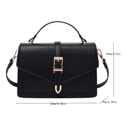 Bolso Casual Para Mujer Negro Lisa Oro Negro