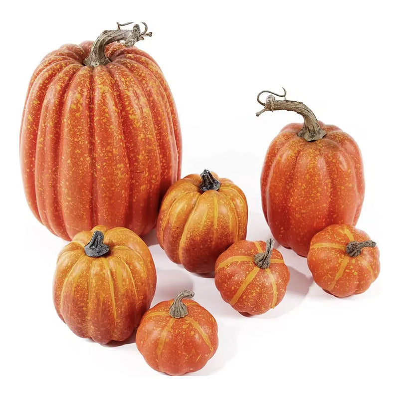 Set Decorativo De 7 Calabazas .