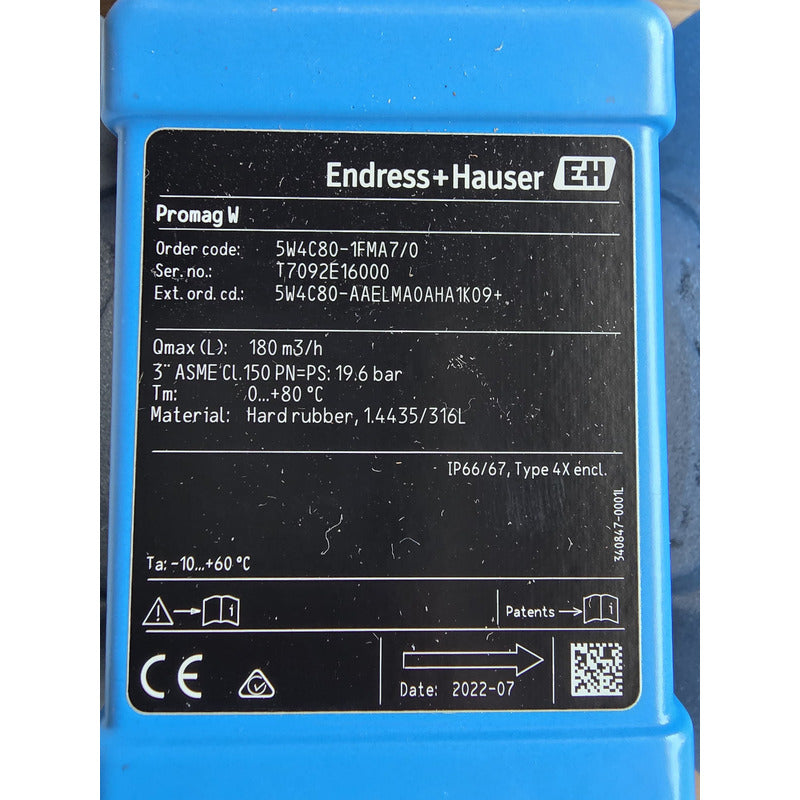 Flujometro Electromagnético Promag W 400 3  Endress Hauser