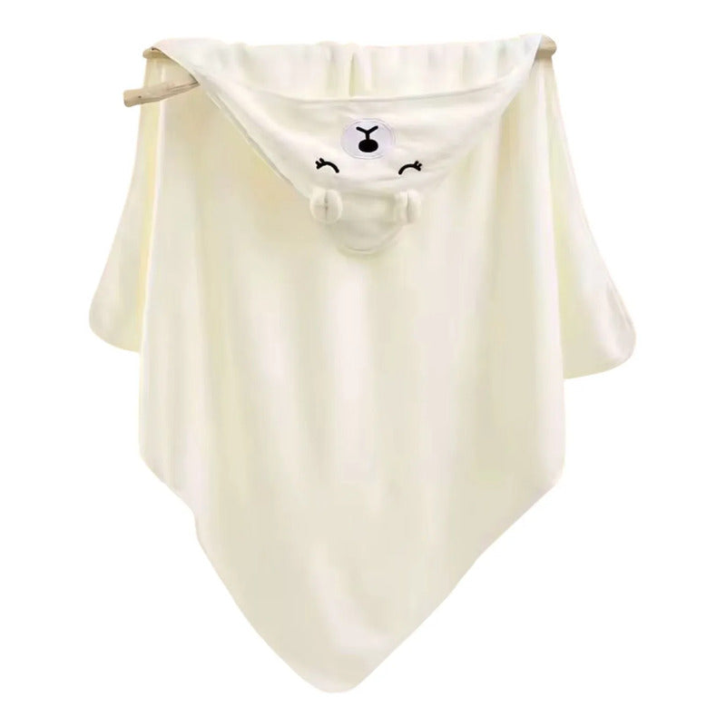 Toalla Para Bebé Confort Modelo 9988 Diseño Animalitos Blanco