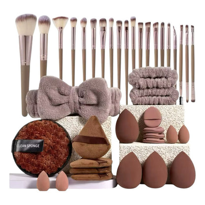 Set De 20 Brochas De Maquillaje Markeup Modelo Marrón