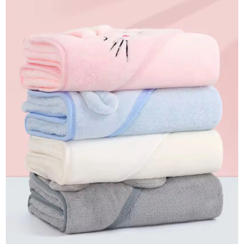 Toalla Para Bebé Confort Modelo 9988 Diseño Animalitos Rosa