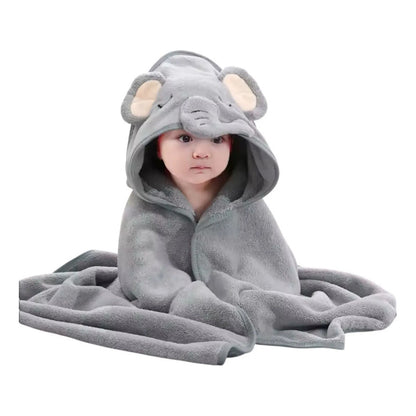 Toalla Para Bebé Confort Modelo 9988 Diseño Animalitos Gris Oscuro
