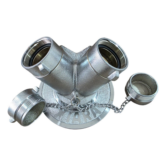 Toma Siamesa Contra Incendio Con Tapones, Cadena Y Disco.