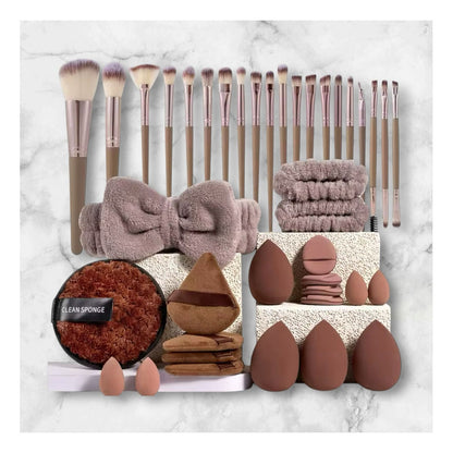 Set De 20 Brochas De Maquillaje Markeup Modelo Marrón