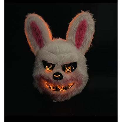 Máscara Led Conejo Malo Terror - Adolescentes Y Adulto Blanco Mascara Conejo De Terror Led