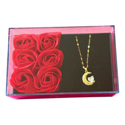 Set De Rosas Con Collar De Acero Inox.