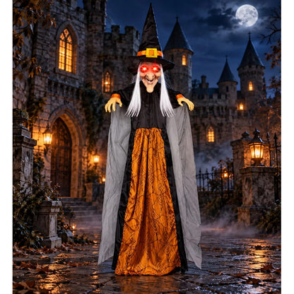 Decoración Halloween Bruja Naranja Y Negro