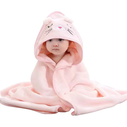 Toalla Para Bebé Confort Modelo 9988 Diseño Animalitos Rosa