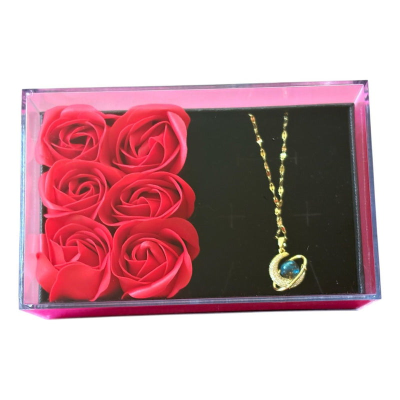 Set De Rosas Con Collar De Acero Inox.