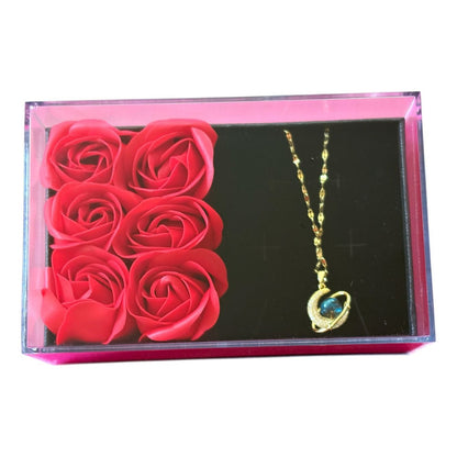 Set De Rosas Con Collar De Acero Inox.