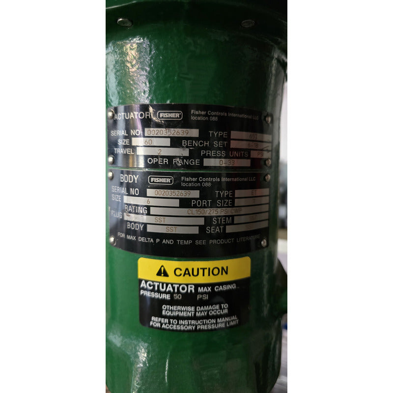 Valvula De Control Fisher De 6 Clase 150 Inoxidable