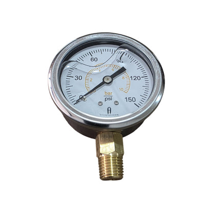 Manómetro Glicerina 0-150 Psi, 2.5  Caratula, Conexión 1/4