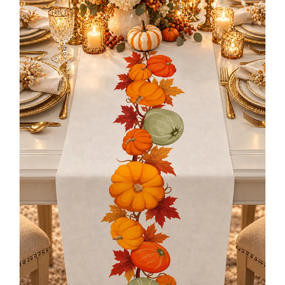 Camino De Mesa Halloween Calabaza Naranja Claro