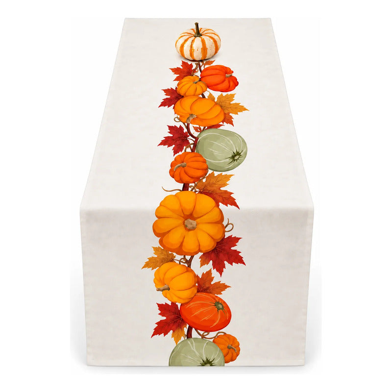 Camino De Mesa Halloween Calabaza Naranja Claro