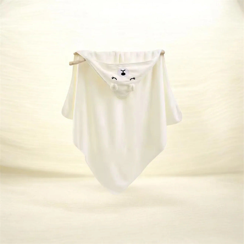 Toalla Para Bebé Confort Modelo 9988 Diseño Animalitos Blanco